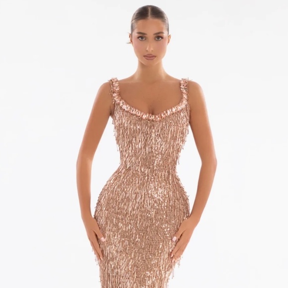 Albina Dyla Bronze Elegance Gown - Picture 1 of 6